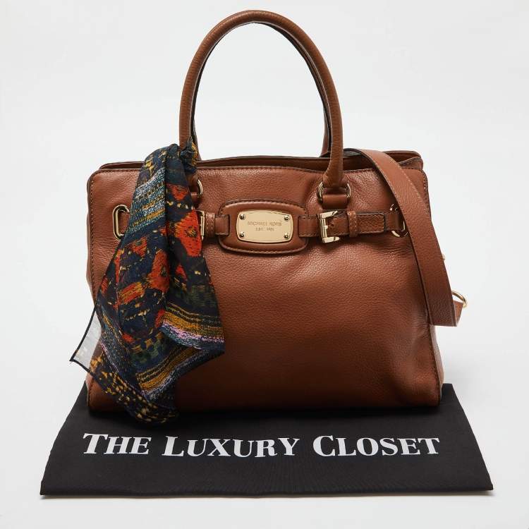 Pre Owned MICHAEL Michael Kors Tan Leather Hamilton North South Tote