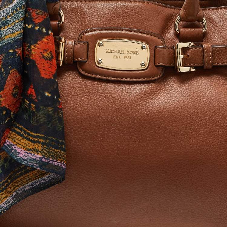 Pre Owned MICHAEL Michael Kors Tan Leather Hamilton North South Tote