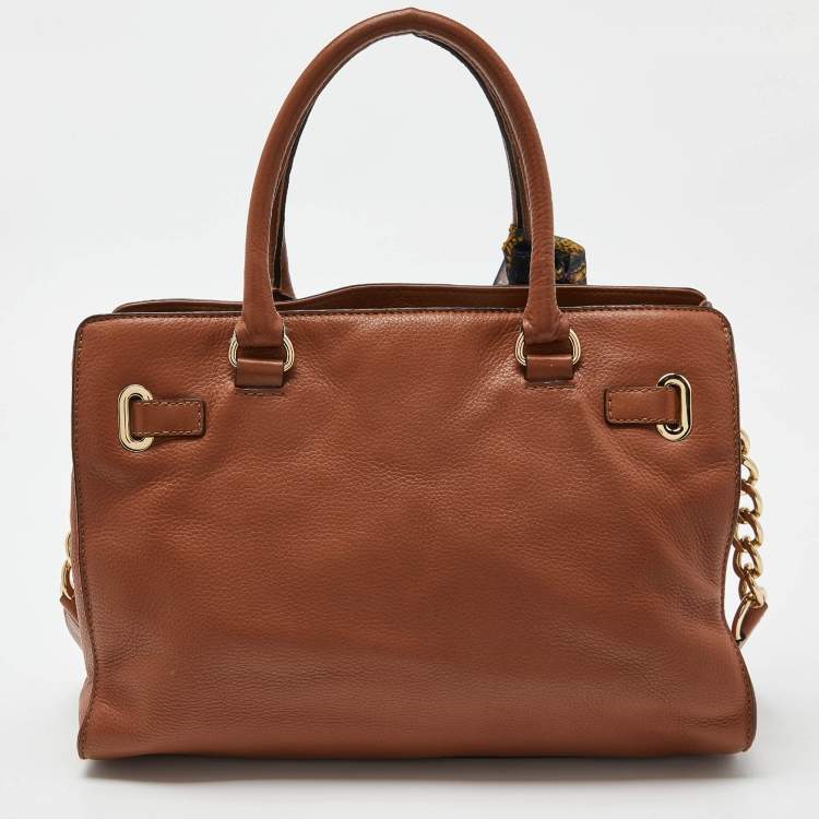 Pre Owned MICHAEL Michael Kors Tan Leather Hamilton North South Tote