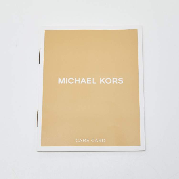 Pre Owned MICHAEL Michael Kors Gold Leather Emmy Crossbody Bag