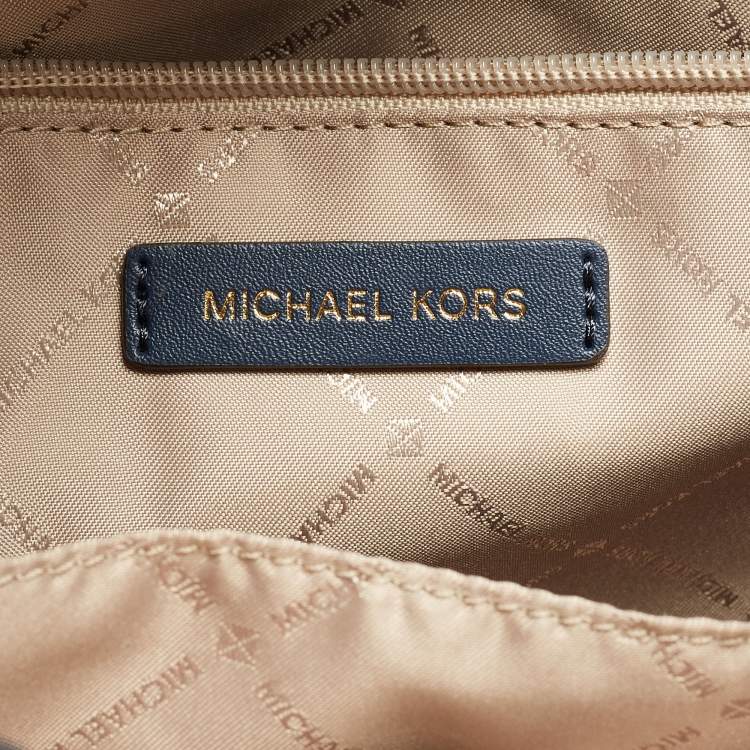 Pre Owned Michael Kors Blue Leather Medium Hamilton Tote