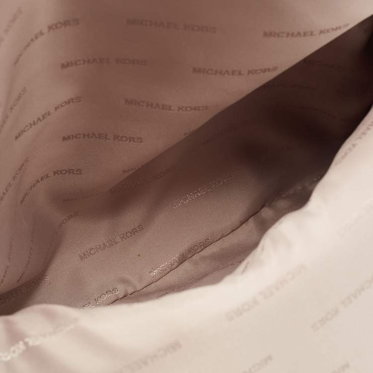 Pre Owned Michael Kors Red Leather Medium Studded Rhea Backpack