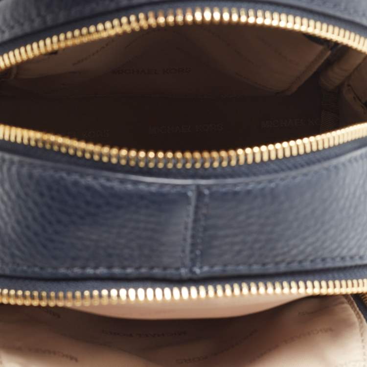 Pre Owned Michael Kors Blue Leather Mini Rhea Backpack
