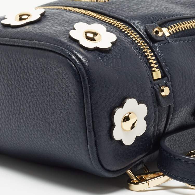 Pre Owned Michael Kors Blue Leather Mini Rhea Backpack