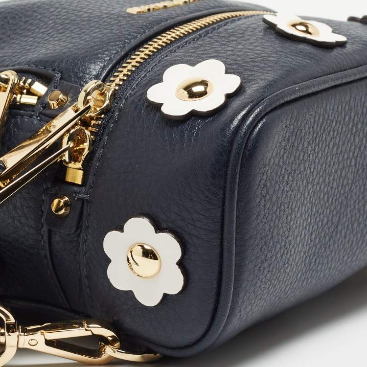 Pre Owned Michael Kors Blue Leather Mini Rhea Backpack