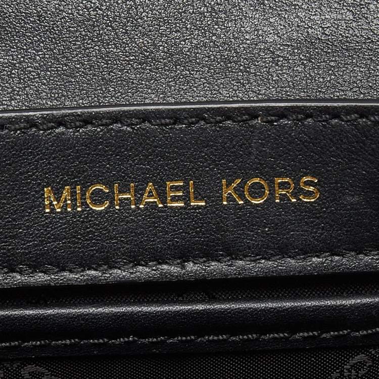 Pre Owned Michael Kors Black Quilted Leather Mini Whitney Top Handle Bag