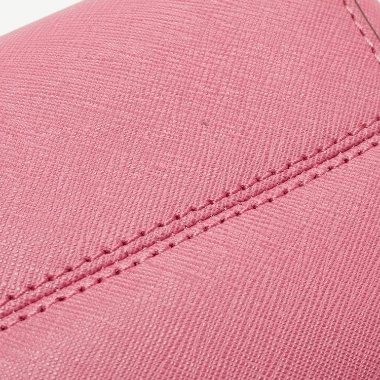 Pre Owned Michael Kors Pink Saffiano Leather Small Jet Set Travel Shoulder Bag