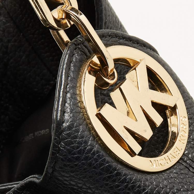 Pre Owned MICHAEL Michael Kors Black Soft Leather Fulton Hobo