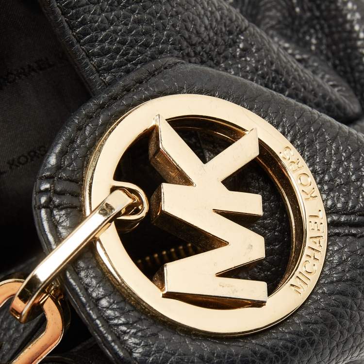 Pre Owned MICHAEL Michael Kors Black Soft Leather Fulton Hobo
