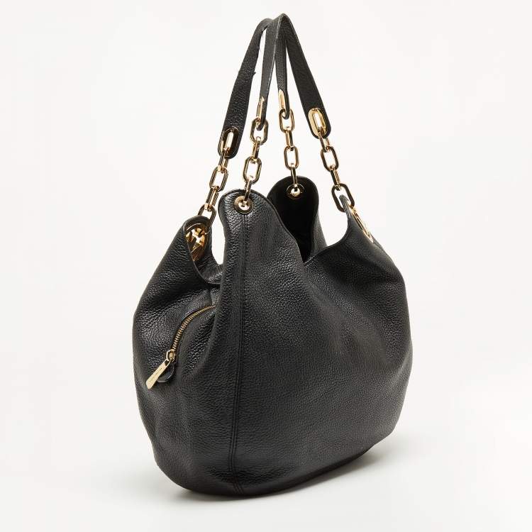 Pre Owned MICHAEL Michael Kors Black Soft Leather Fulton Hobo