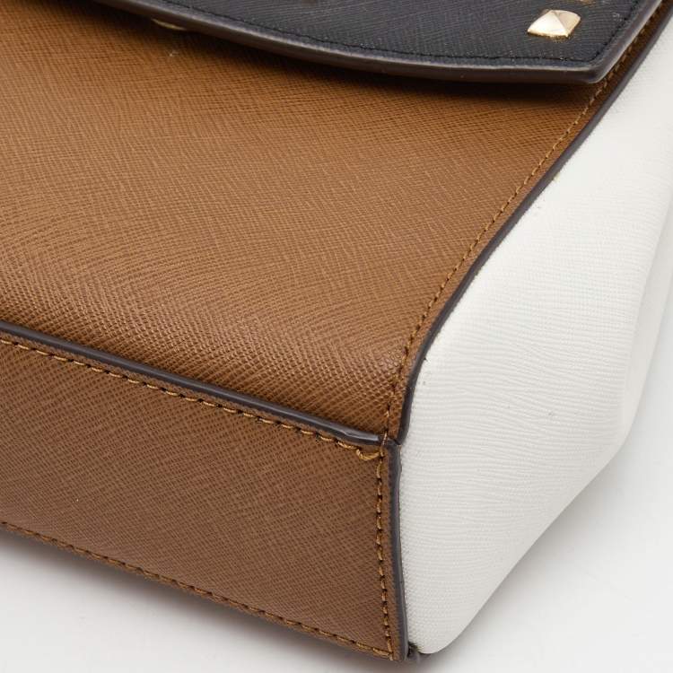 Pre Owned Michael Kors Tricolor Leather Mini Karla Top Handle Bag