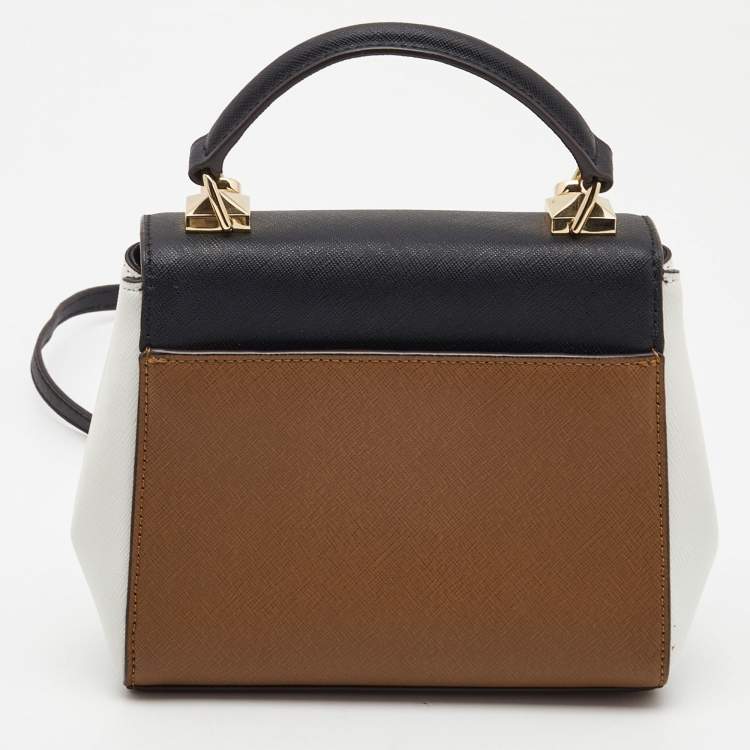 Pre Owned Michael Kors Tricolor Leather Mini Karla Top Handle Bag