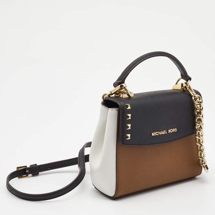 Pre Owned Michael Kors Tricolor Leather Mini Karla Top Handle Bag