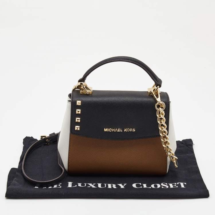 Pre Owned Michael Kors Tricolor Leather Mini Karla Top Handle Bag