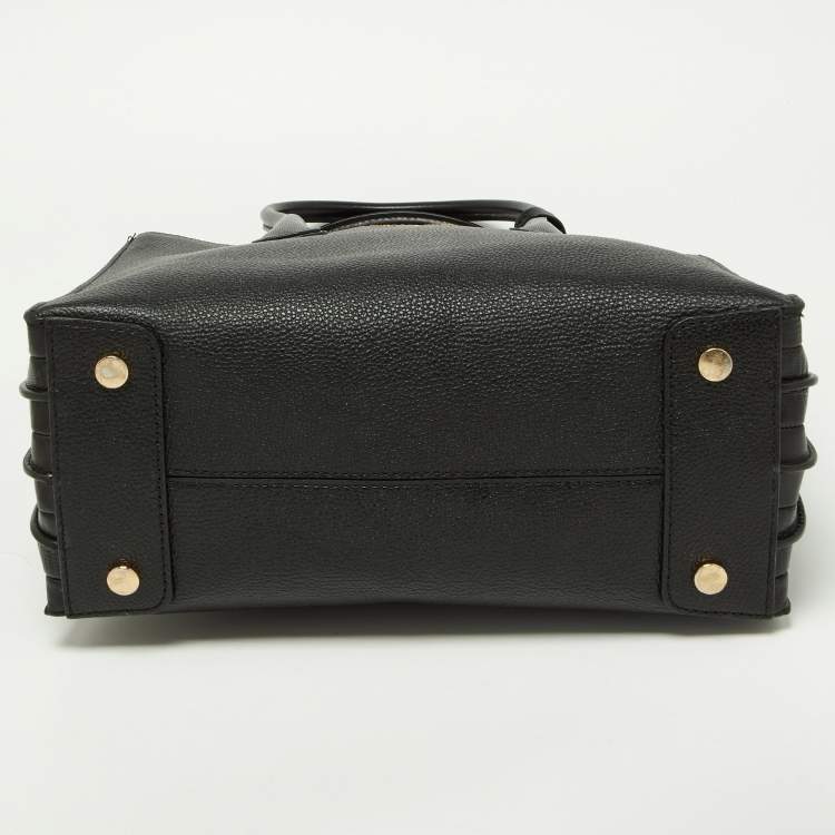 Pre Owned Michael Kors Black Grained Leather Large Mercer Tote