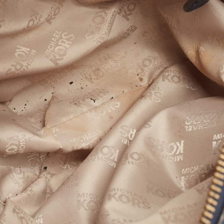 Pre Owned Michael Kors Navy Blue Saffiano Leather Mini Sandrine Satchel