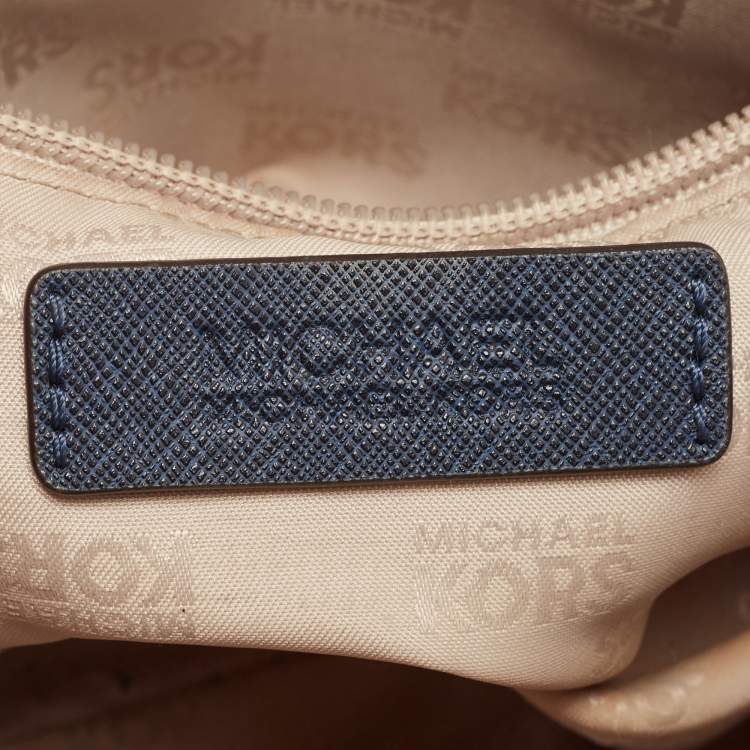 Pre Owned Michael Kors Navy Blue Saffiano Leather Mini Sandrine Satchel