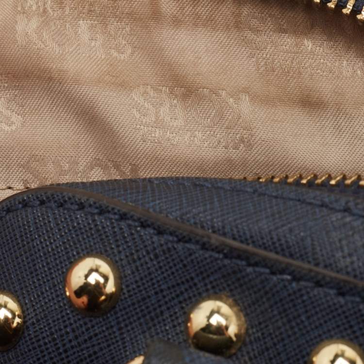 Pre Owned Michael Kors Navy Blue Saffiano Leather Mini Sandrine Satchel