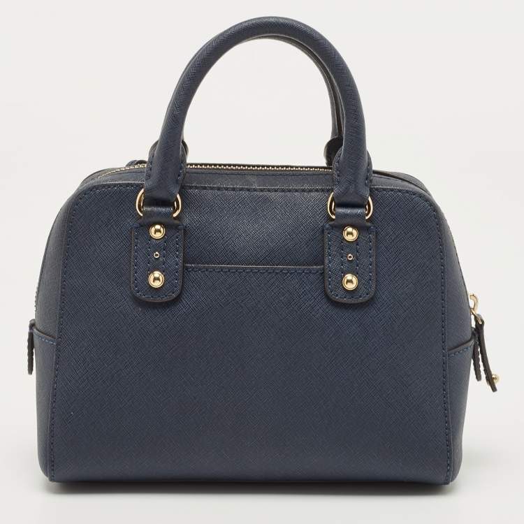 Pre Owned Michael Kors Navy Blue Saffiano Leather Mini Sandrine Satchel