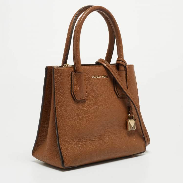 Pre Owned Michael Kors Brown Leather Small Mercer Tote