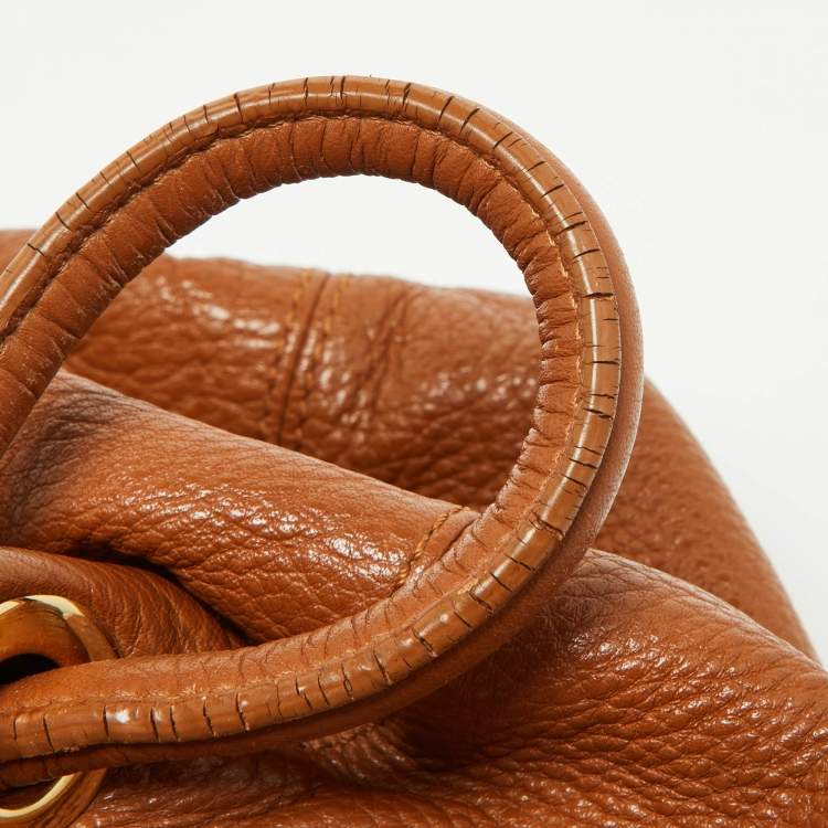 Pre Owned MICHAEL Michael Kors Tan Leather Tassel Hobo