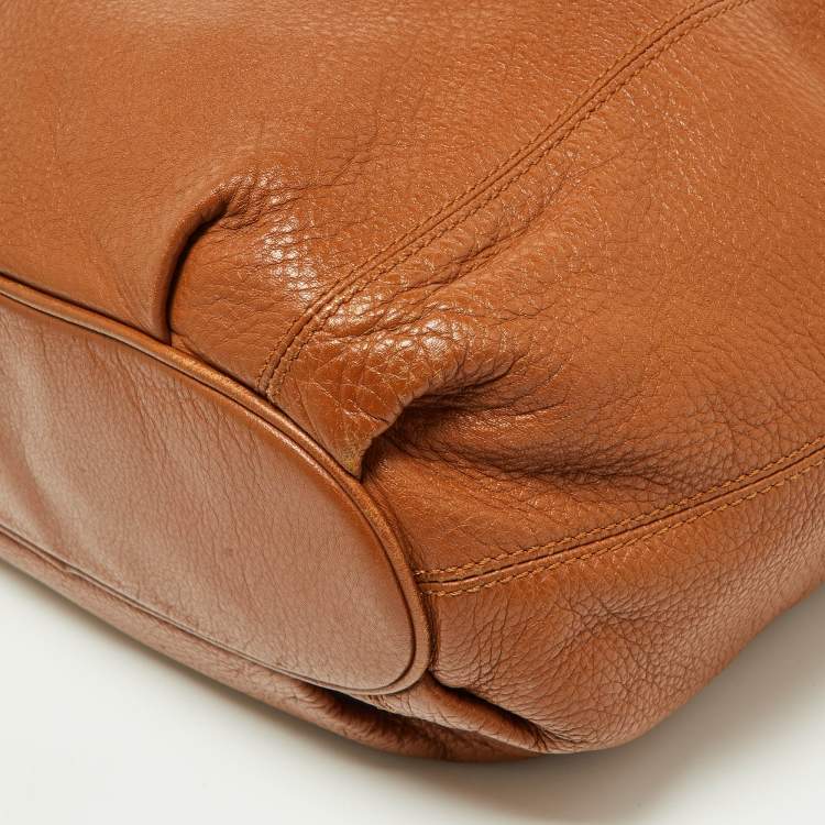 Pre Owned MICHAEL Michael Kors Tan Leather Tassel Hobo