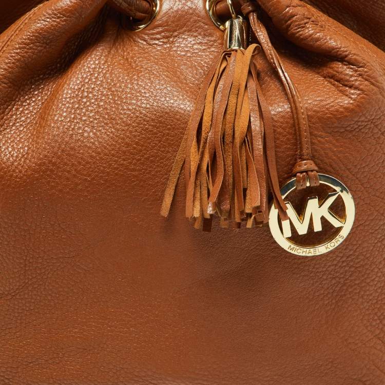 Pre Owned MICHAEL Michael Kors Tan Leather Tassel Hobo
