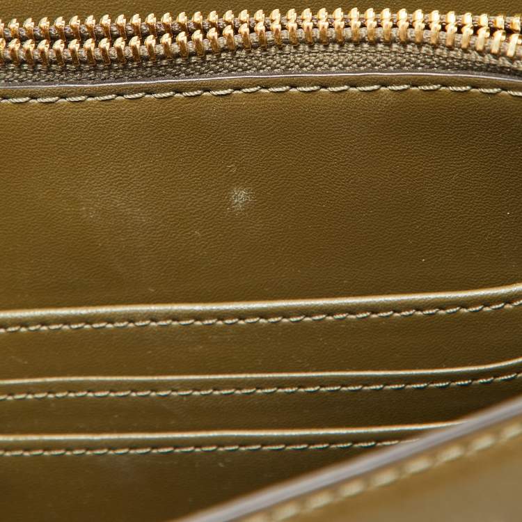 Pre Owned Michael Kors Olive Green Leather Mercer Tote