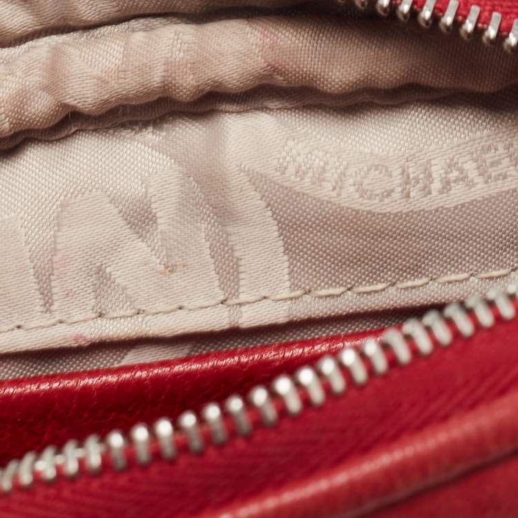 Pre Owned Michael Kors Red Quilted Leather Camera Shoulder Bag