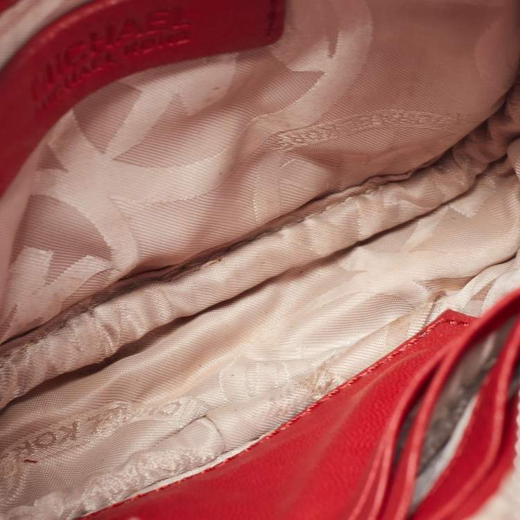 Pre Owned Michael Kors Red Quilted Leather Camera Shoulder Bag