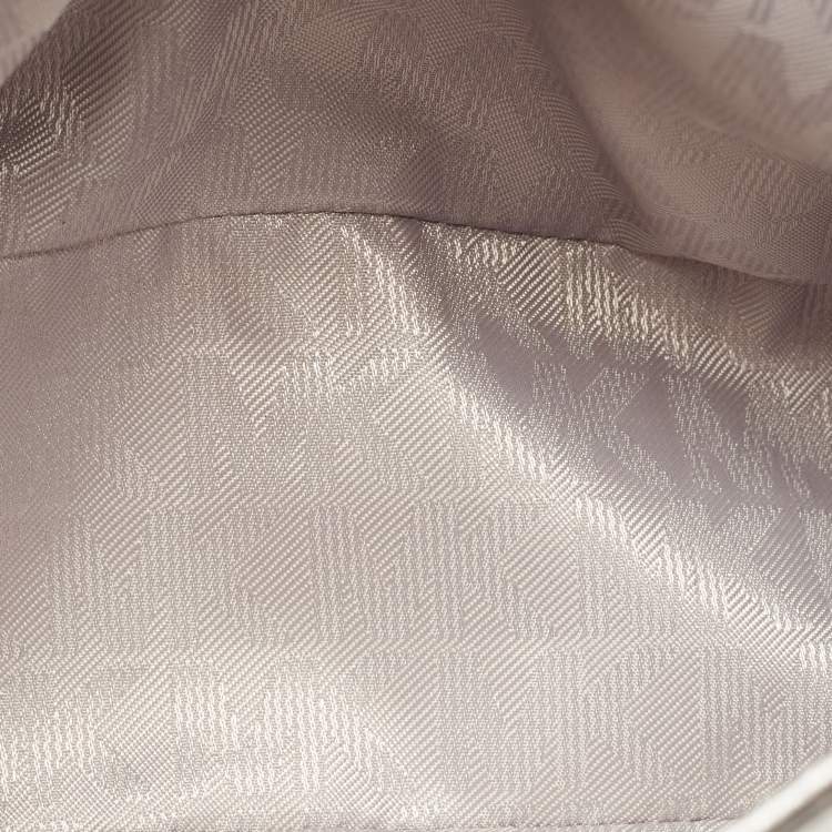 Pre Owned Michael Kors Silver Saffiano Leather Small Ava Top Handle Bag