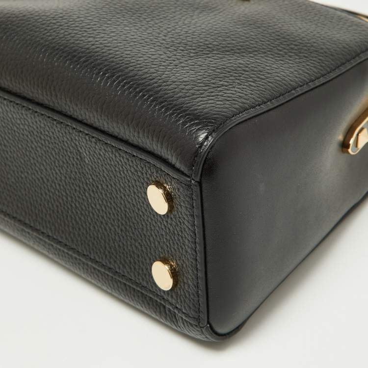 Pre Owned Michael Kors Black Leather Karlie Top Handle Bag