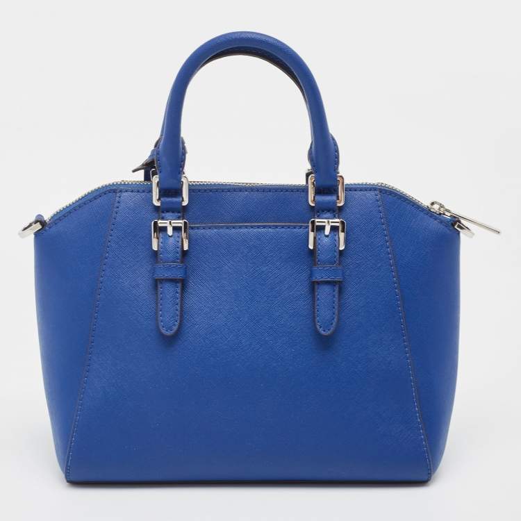 Pre Owned Michael Kors Dark Blue Leather Medium Ciara Satchel