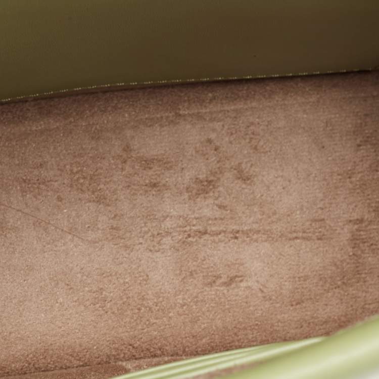 Pre Owned Michael Kors Green Saffiano Leather Greenwich Top Handle Bag