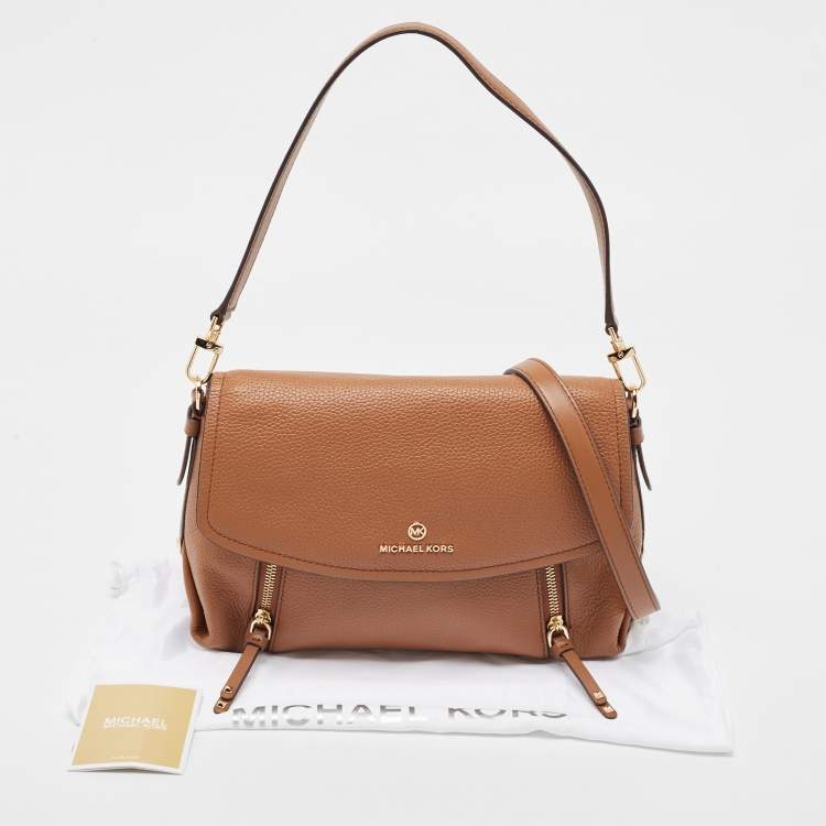 Pre Owned Michael Kors Brown Leather Medium Brooklyn Top Handle Bag