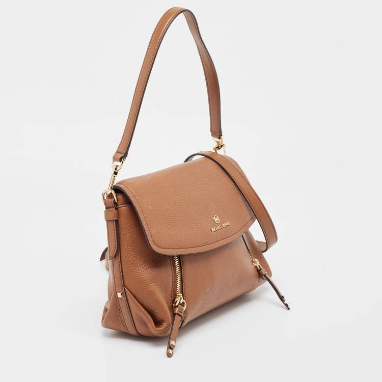 Pre Owned Michael Kors Brown Leather Medium Brooklyn Top Handle Bag