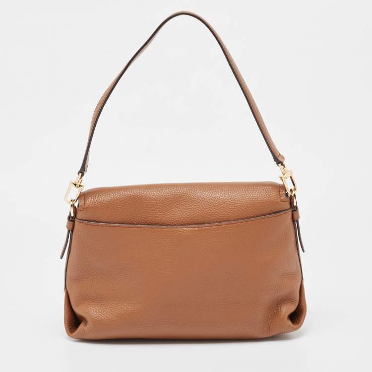 Pre Owned Michael Kors Brown Leather Medium Brooklyn Top Handle Bag