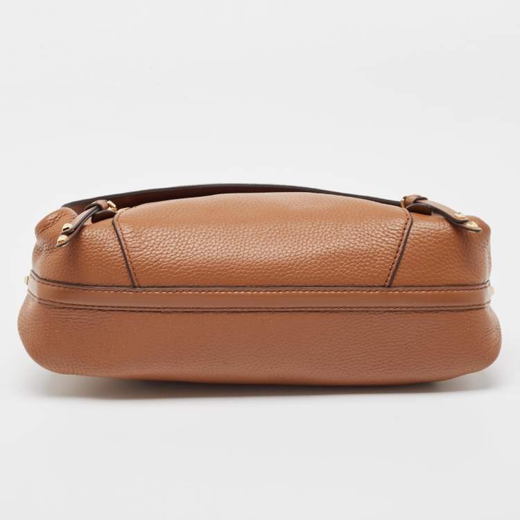 Pre Owned Michael Kors Brown Leather Medium Brooklyn Top Handle Bag