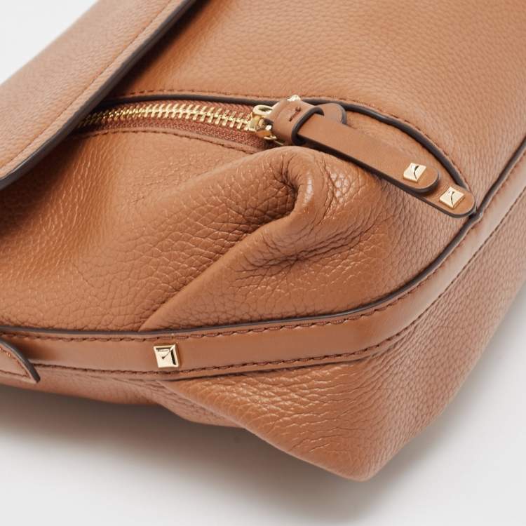 Pre Owned Michael Kors Brown Leather Medium Brooklyn Top Handle Bag