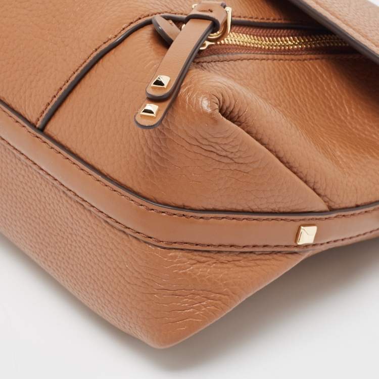 Pre Owned Michael Kors Brown Leather Medium Brooklyn Top Handle Bag