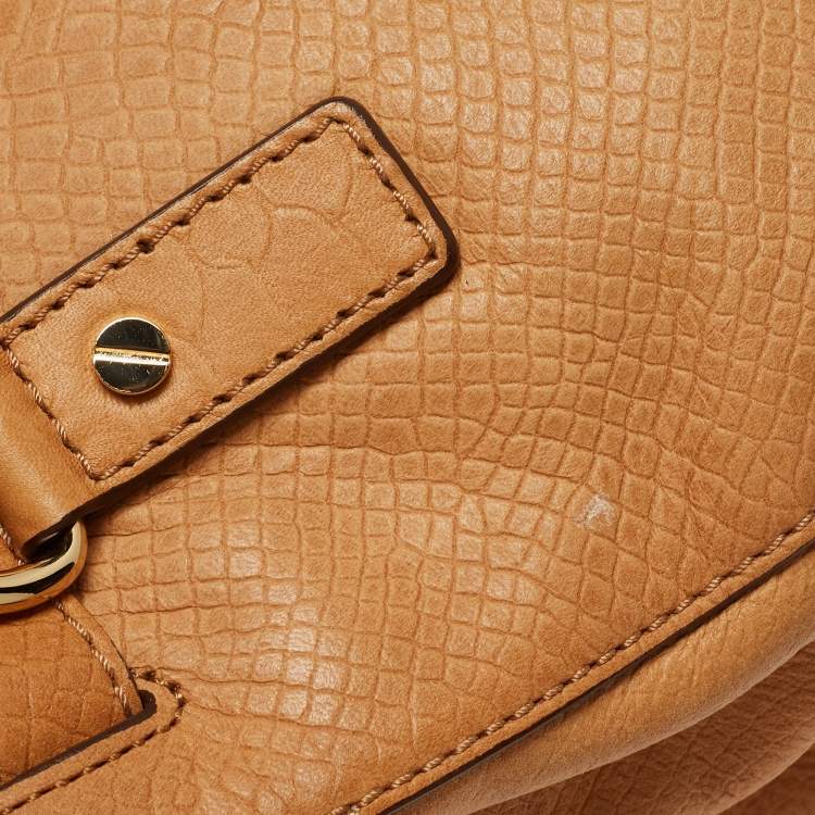 Pre Owned Michael Kors Tan Python Embossed Leather Hamilton North South Tote