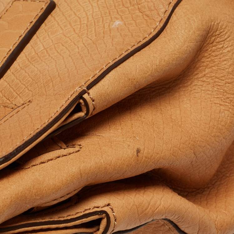 Pre Owned Michael Kors Tan Python Embossed Leather Hamilton North South Tote