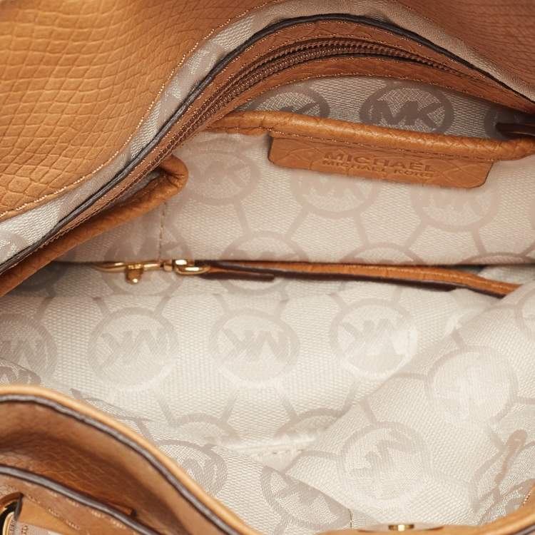 Pre Owned Michael Kors Tan Python Embossed Leather Hamilton North South Tote