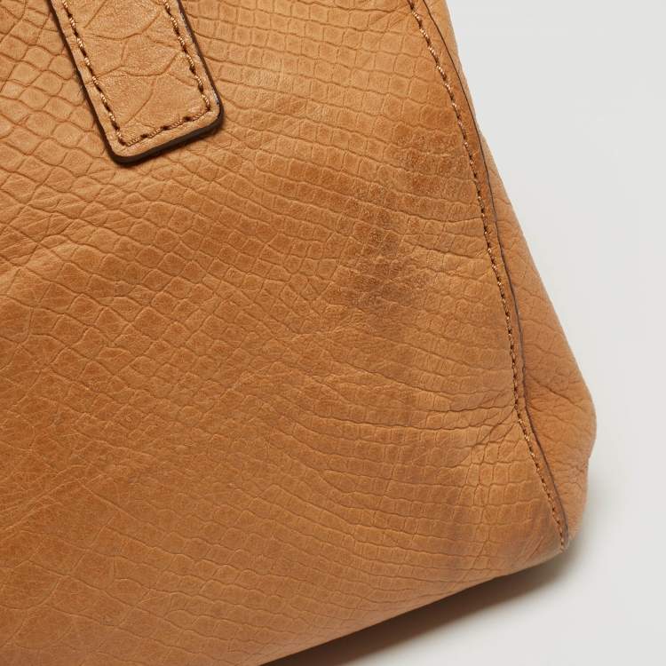 Pre Owned Michael Kors Tan Python Embossed Leather Hamilton North South Tote