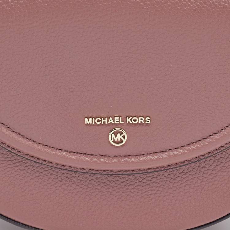 Pre Owned Michael Kors Old Rose Leather Jet Set Charm Crossbody Bag
