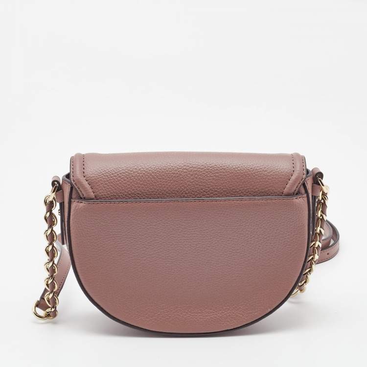 Pre Owned Michael Kors Old Rose Leather Jet Set Charm Crossbody Bag