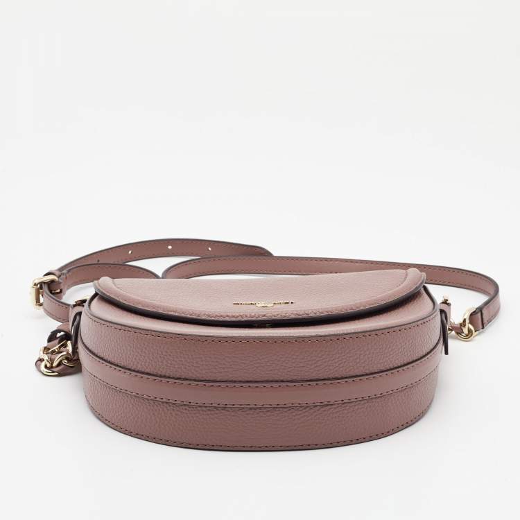 Pre Owned Michael Kors Old Rose Leather Jet Set Charm Crossbody Bag