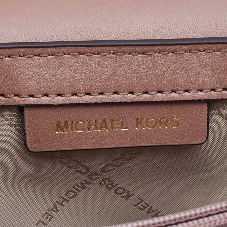 Pre Owned Michael Kors Old Rose Leather Jet Set Charm Crossbody Bag