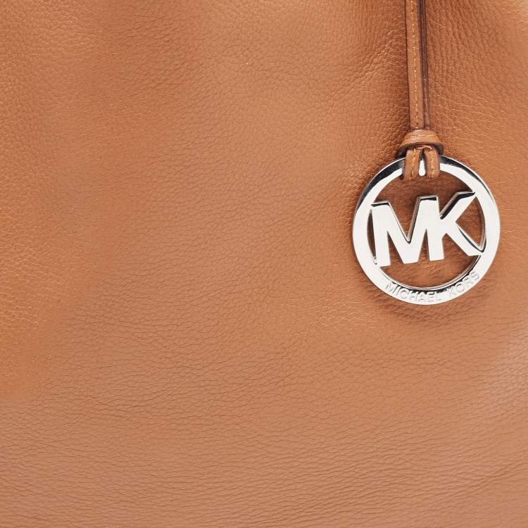 Pre Owned Michael Kors Brown Leather Bucket Tote