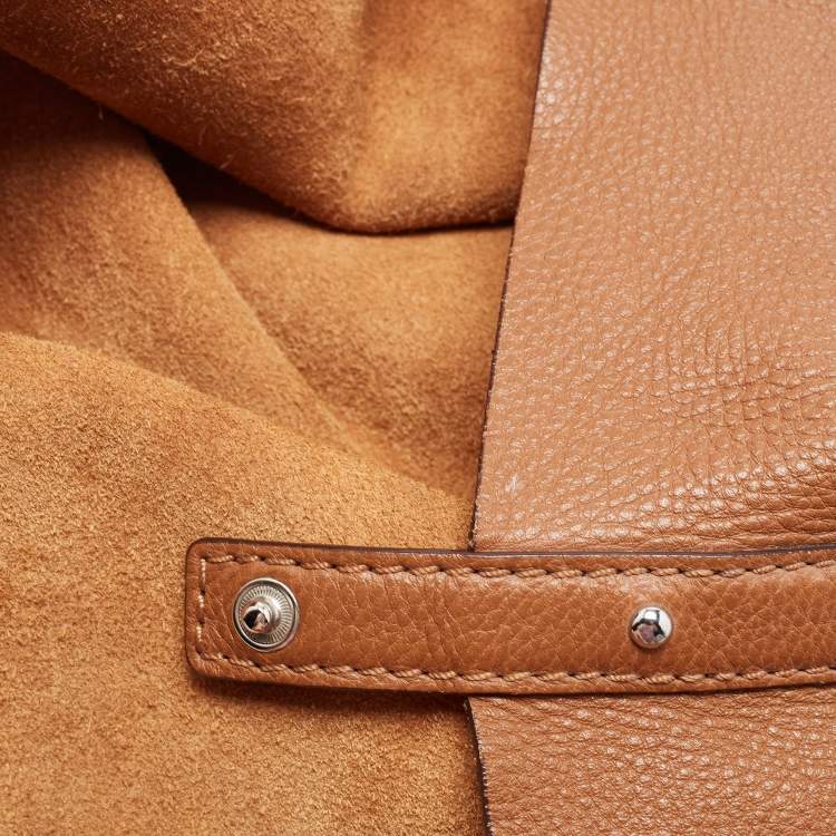 Pre Owned Michael Kors Brown Leather Bucket Tote
